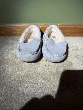 UGG Ansley Water-Resistant Suede Wool Lined Moccasin Slippers